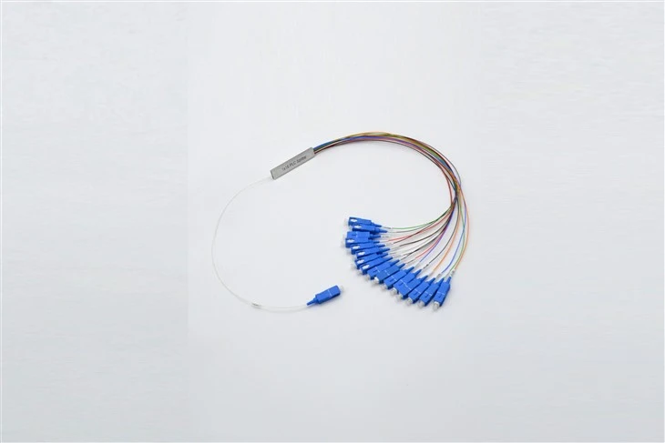 1X16 PLC Fiber Splitter, Steel Tube, Bare Fiber 250μm, SC UPC, Singlemode